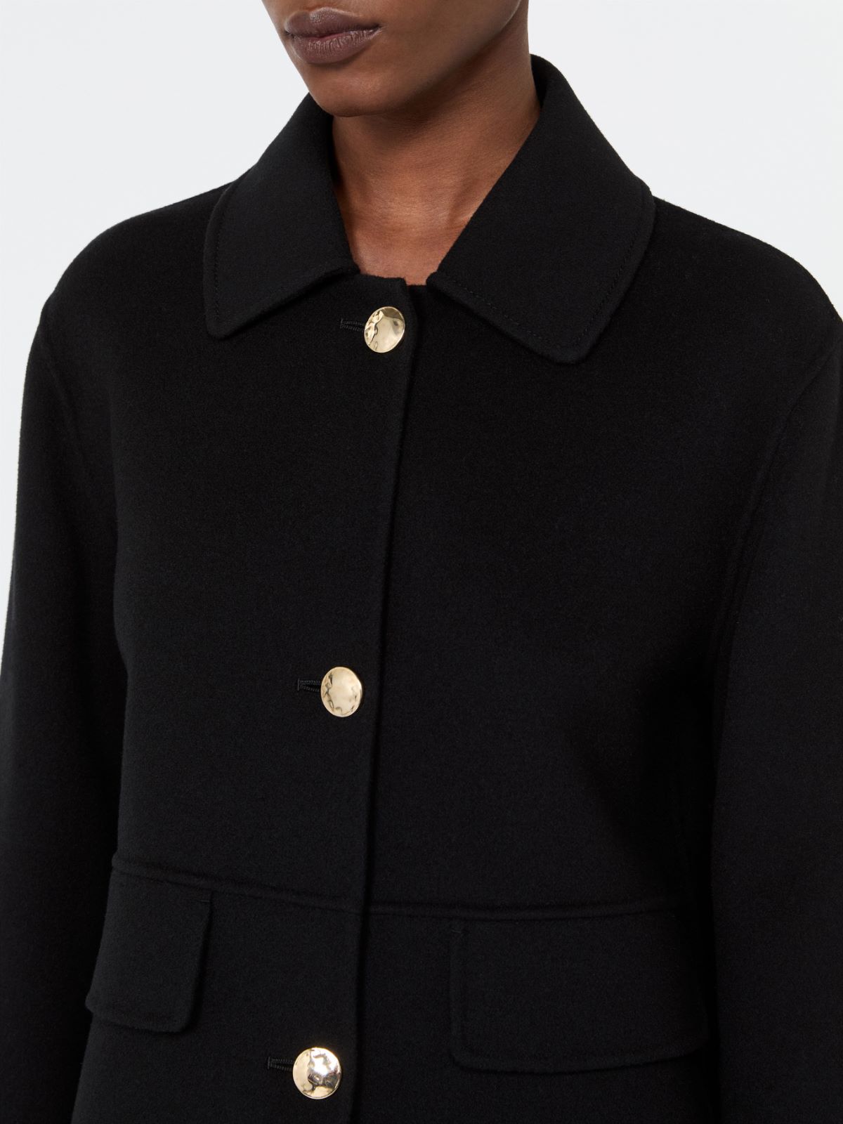 Double wool cropped jacket - BLACK - Max Mara - 4