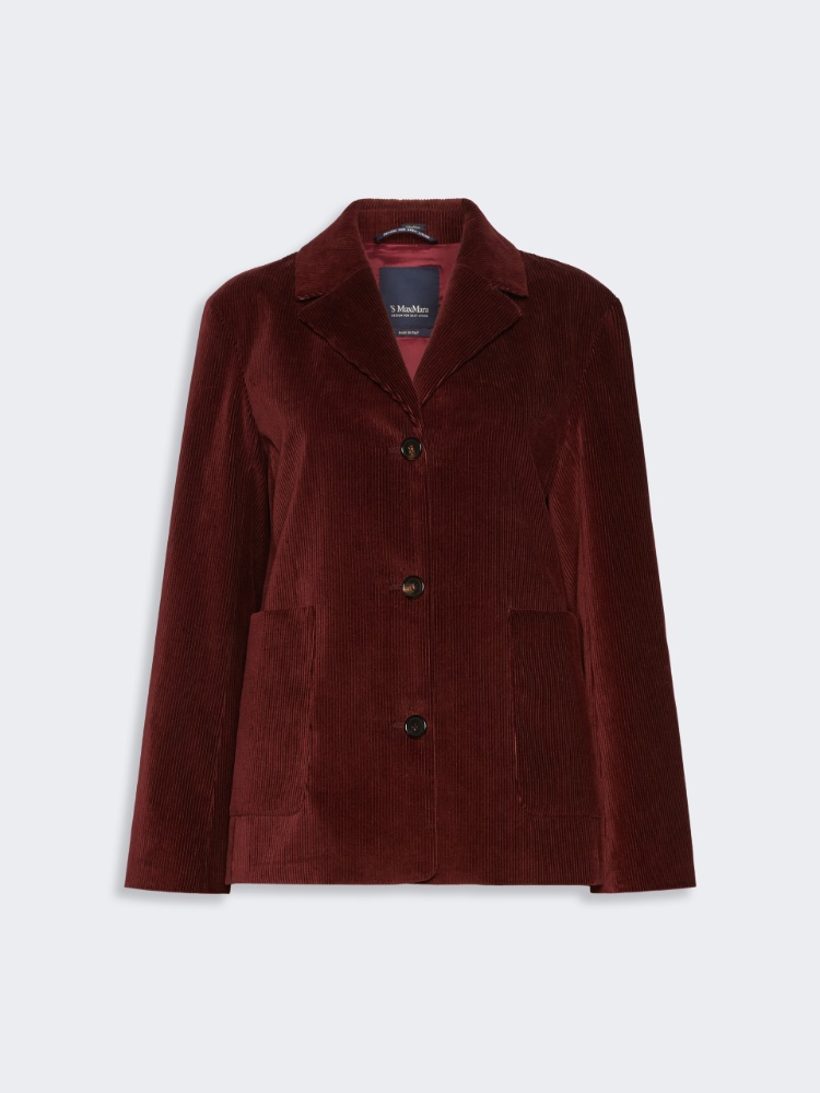 Fine rib-knit single-breasted velvet jacket - BORDEAUX - Max Mara - 4