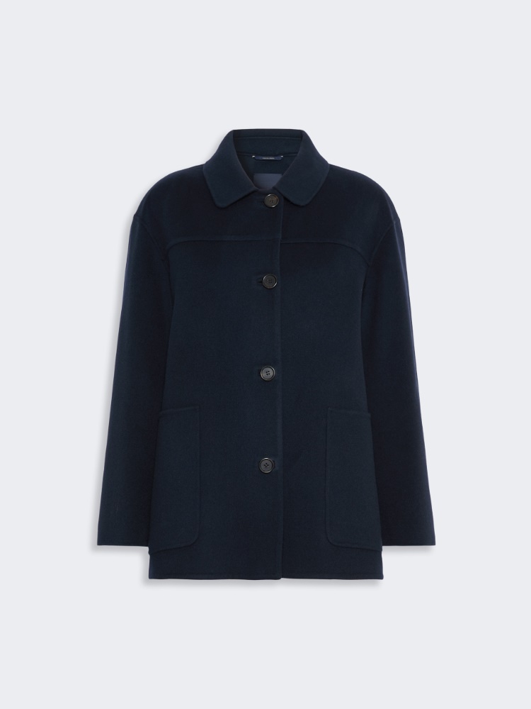 Wool drap short coat - MIDNIGHTBLUE