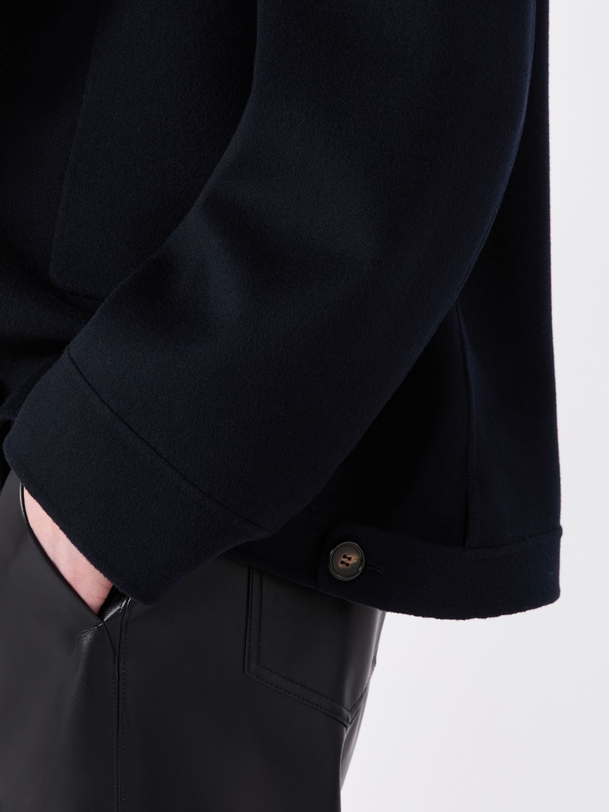 Hooded wool coat - MIDNIGHTBLUE - Max Mara - 4