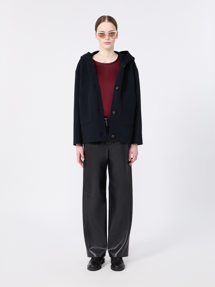 Hooded wool coat - MIDNIGHTBLUE