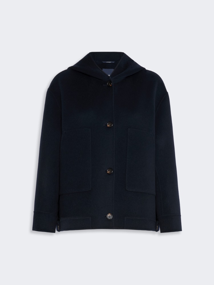 Hooded wool coat - MIDNIGHTBLUE