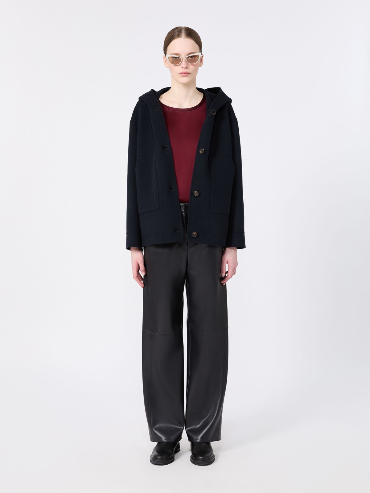 Hooded wool coat - MIDNIGHTBLUE - Max Mara