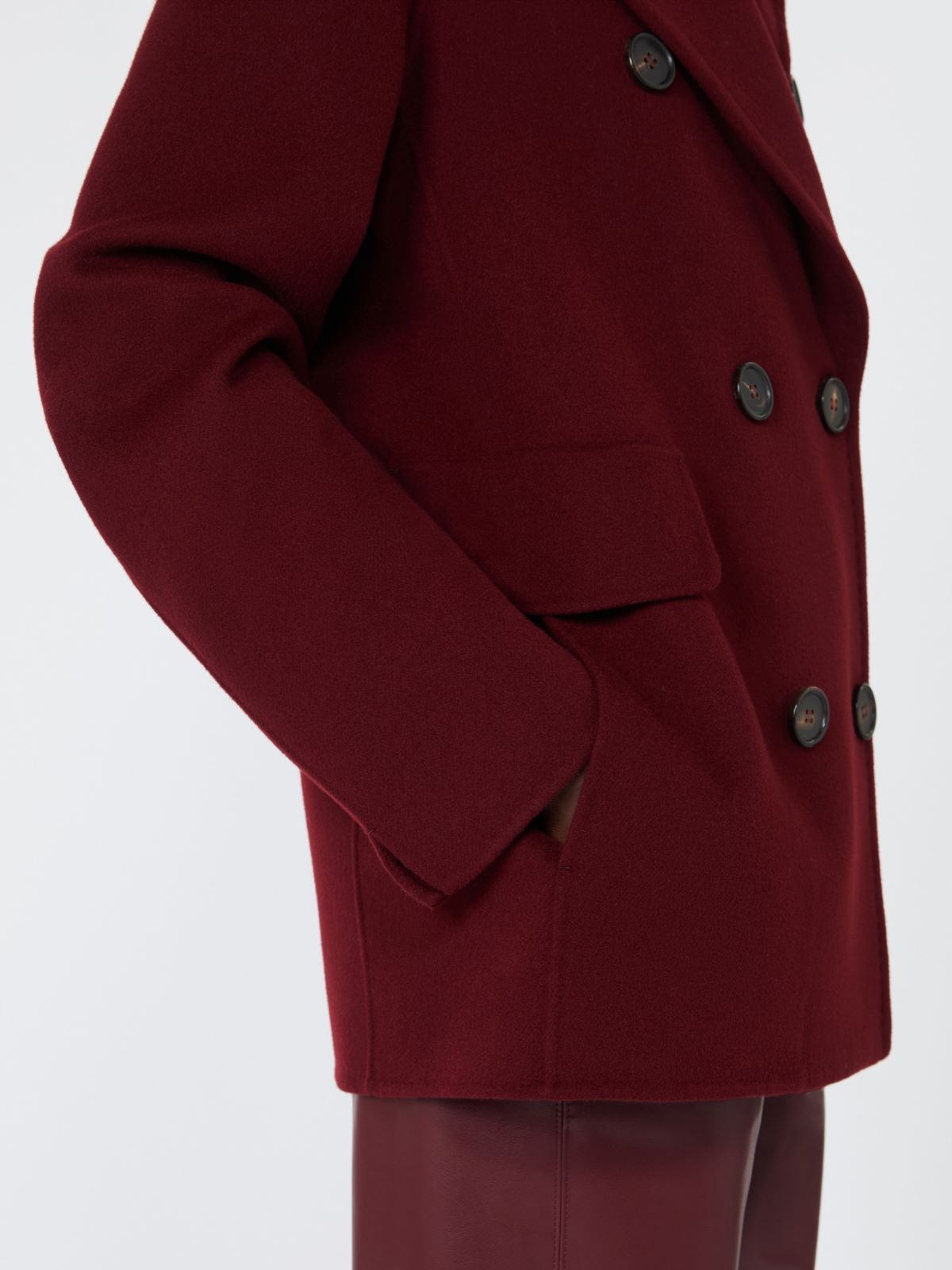 Wool pea coat - BORDEAUX - Max Mara - 4