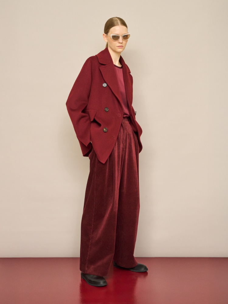 Wool pea coat + BORDEAUX - Max Mara