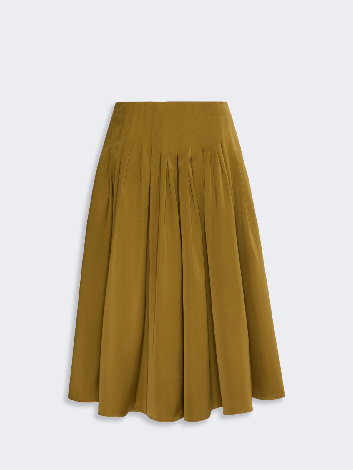 Cotton-blend satin flared skirt - MUSTARD - Max Mara - 5