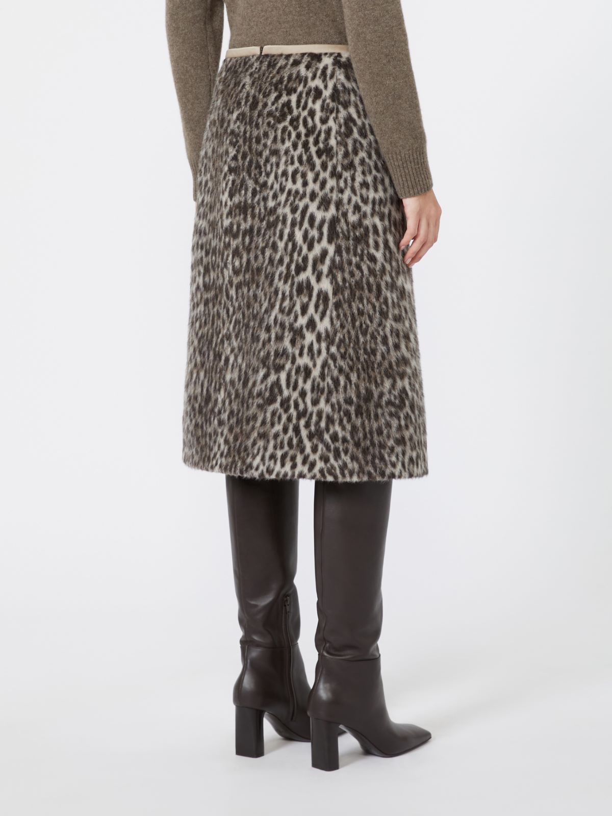 Falda longuette de lana y alpaca con elaboración jacquard - CRUDO - Max Mara - 3