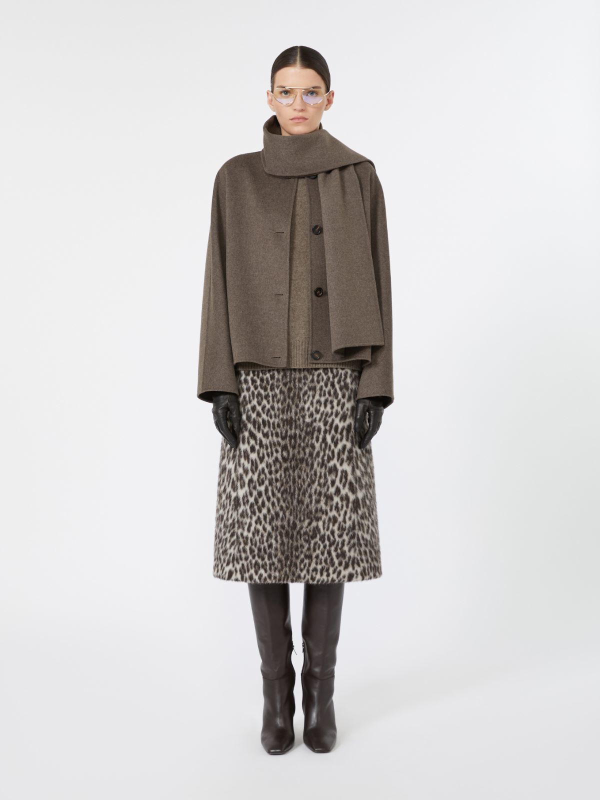 Falda longuette de lana y alpaca con elaboración jacquard - CRUDO - Max Mara