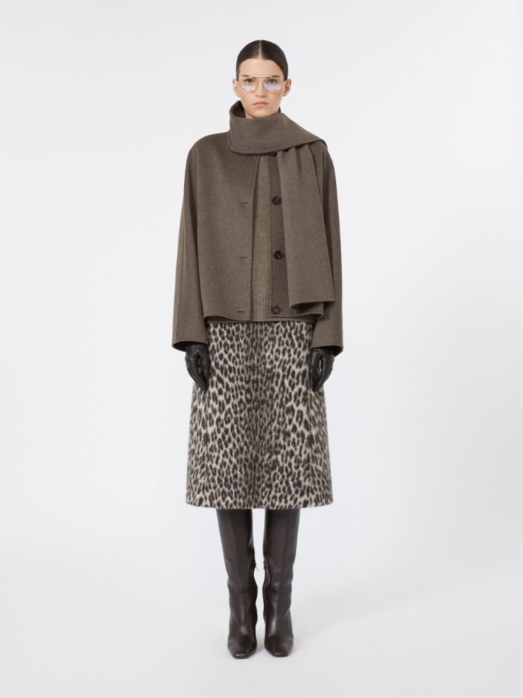 Falda longuette de lana y alpaca con elaboración jacquard - CRUDO - Max Mara