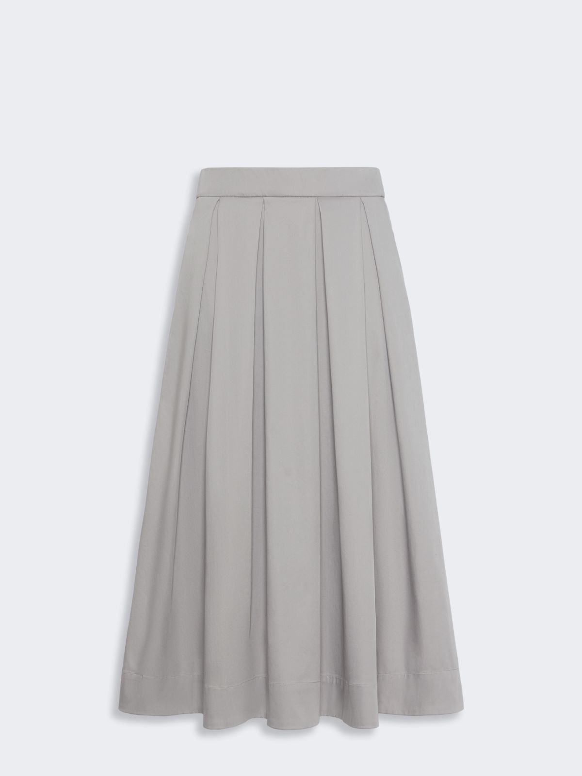 Cotton satin pleated midi skirt - LIGHT GREY - Max Mara - 5