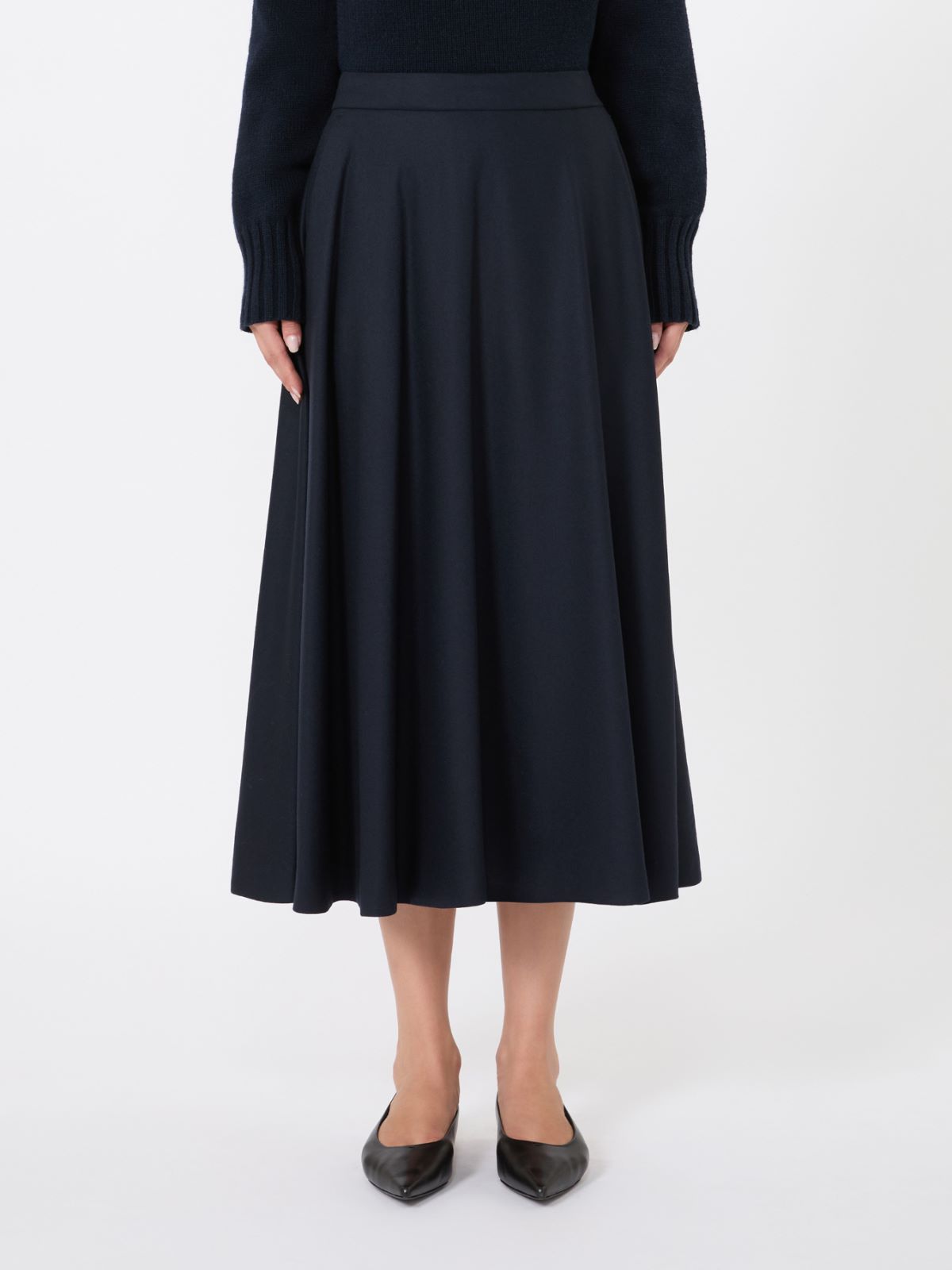 Long wool flannel skirt - MIDNIGHTBLUE - Max Mara - 2
