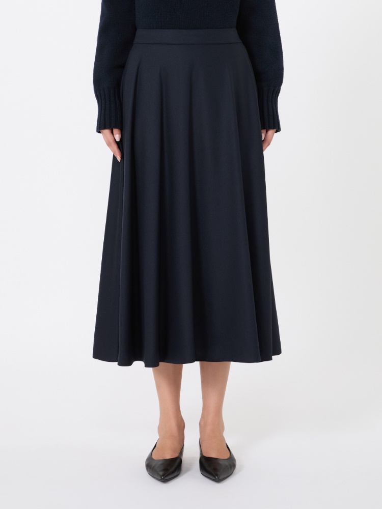 Long wool flannel skirt - MIDNIGHTBLUE - Max Mara - 2