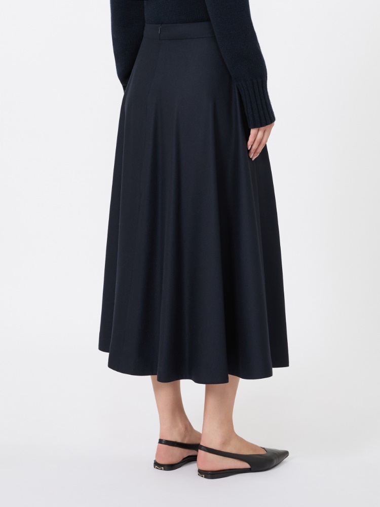 Long wool flannel skirt - MIDNIGHTBLUE - Max Mara - 3