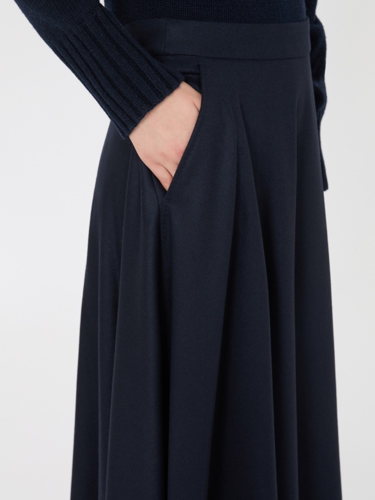 Long wool flannel skirt - MIDNIGHTBLUE - Max Mara - 4