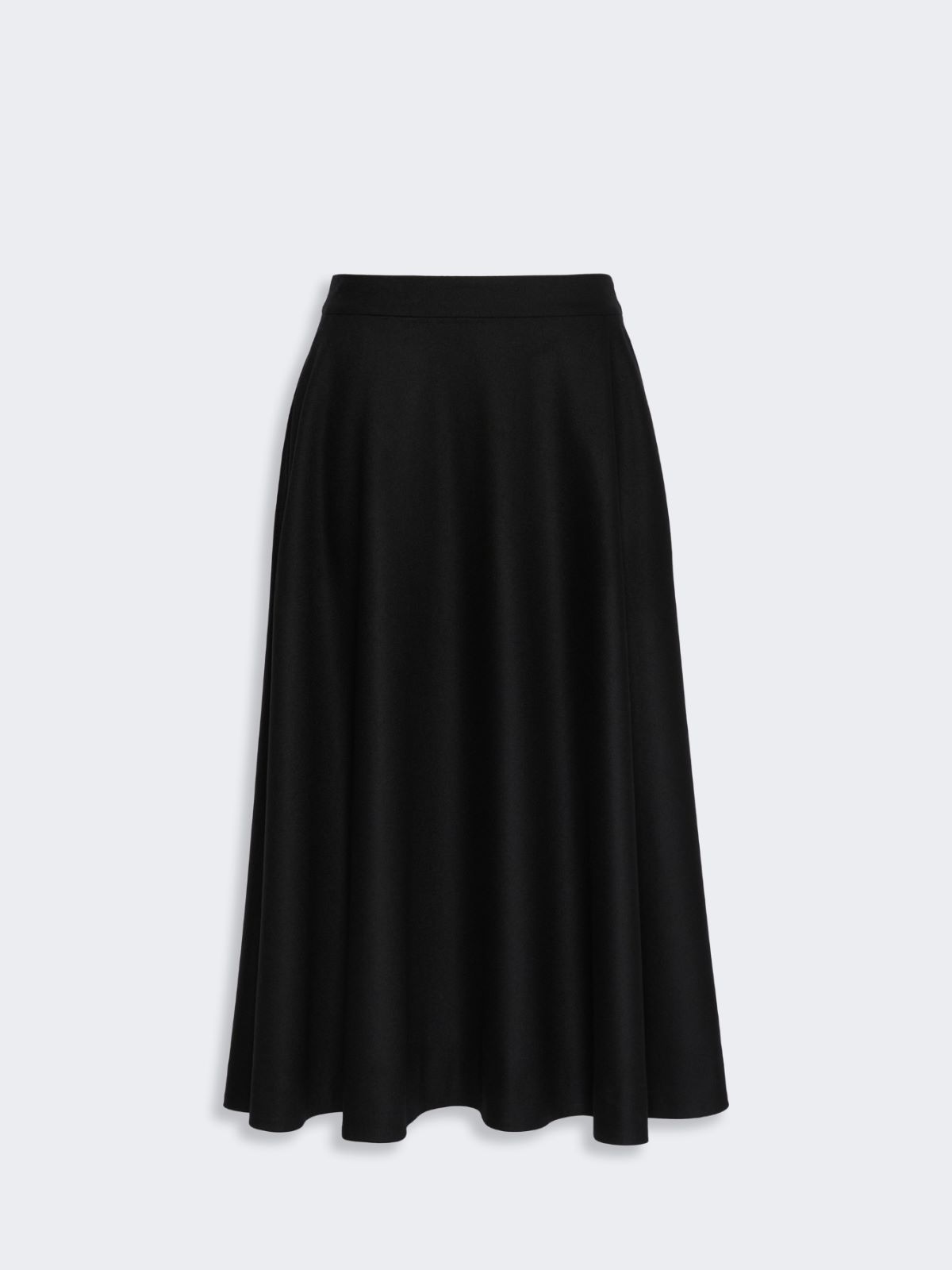 Long wool flannel skirt - BLACK - Max Mara - 4