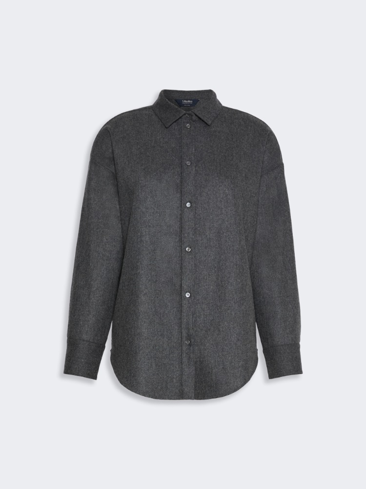 Wool flannel shirt - DARK GREY - Max Mara - 4