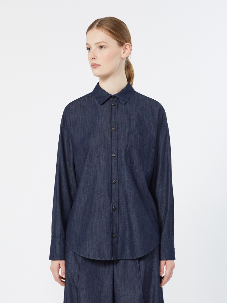 Cotton denim shirt - MIDNIGHTBLUE - 2