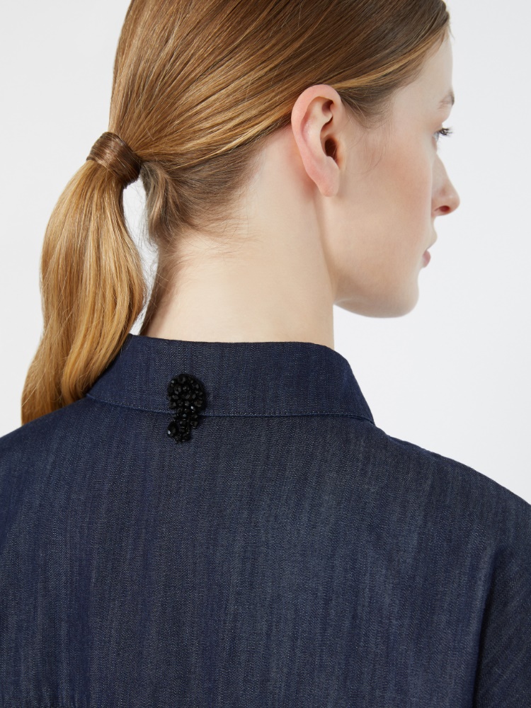 Cotton denim shirt - MIDNIGHTBLUE - 4