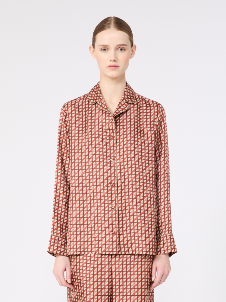 Printed silk pyjama shirt - ORANGE - Max Mara - 2