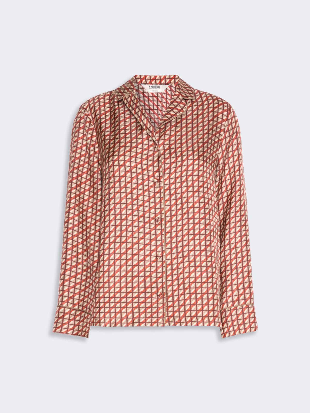 Printed silk pyjama shirt - ORANGE - Max Mara - 4