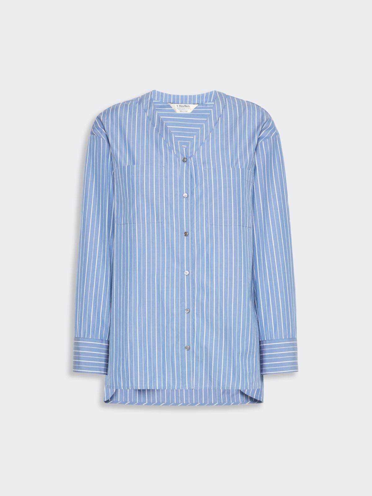 Striped cotton poplin shirt - LIGHT BLUE - Max Mara - 4