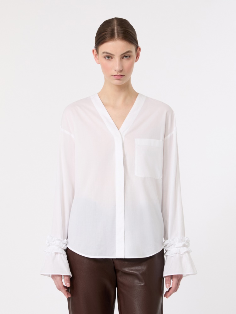 Cotton muslin shirt - WHITE - 2