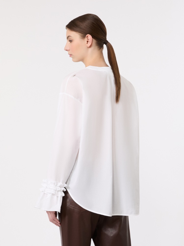 Cotton muslin shirt - WHITE - 3