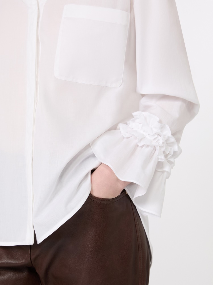 Cotton muslin shirt - WHITE - 4