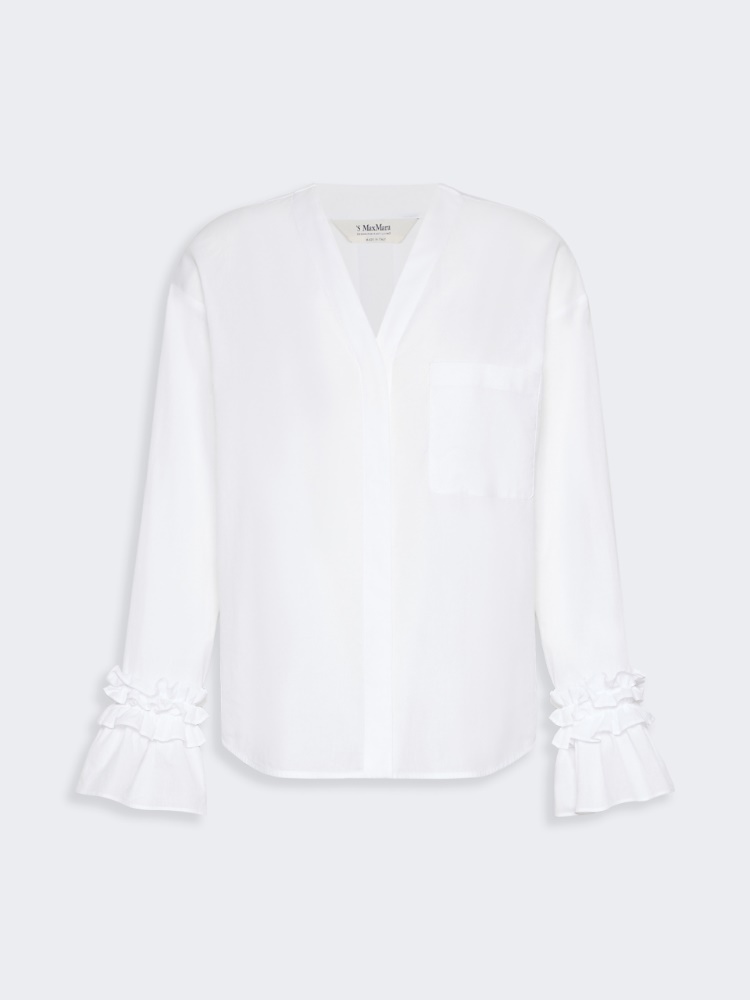 Cotton muslin shirt - WHITE - 5