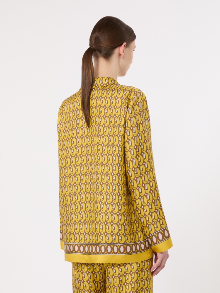 Camicia in seta stampata - GIALLO - 3