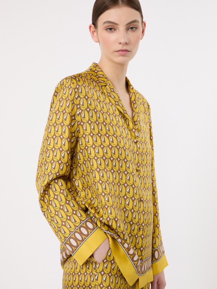 Camicia in seta stampata - GIALLO - 4