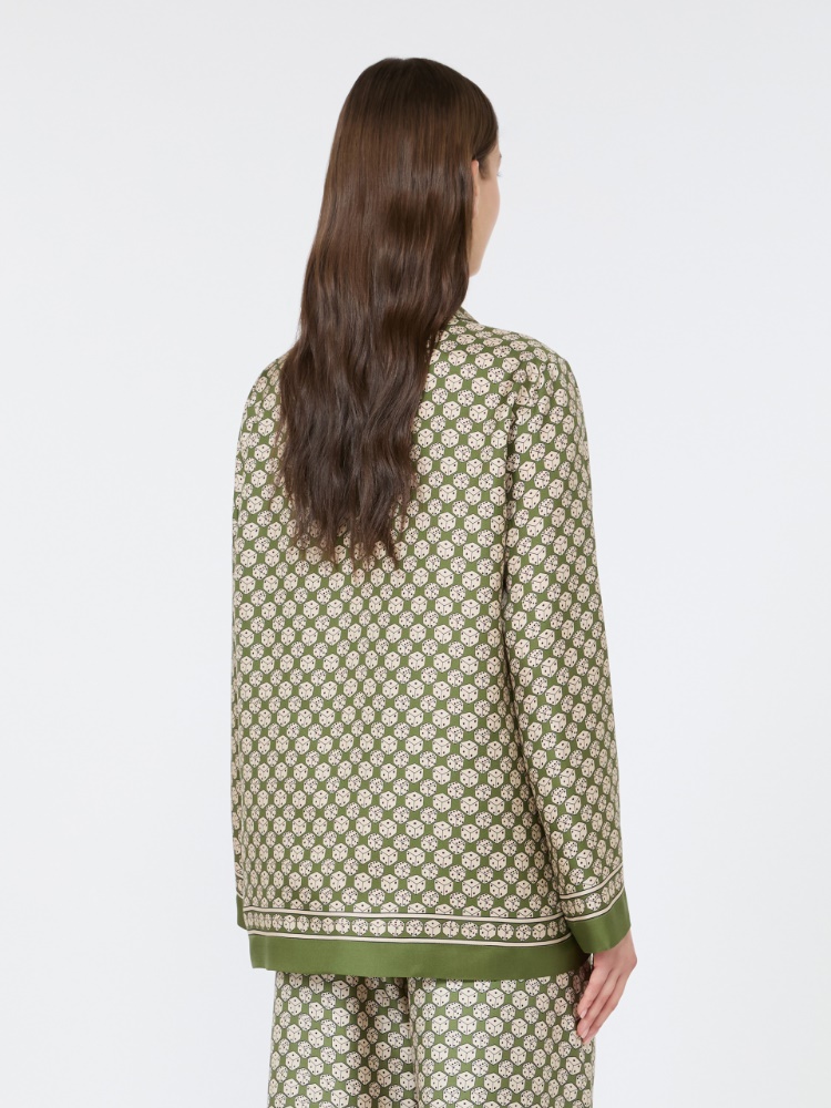 Printed silk shirt - KAKI - 3
