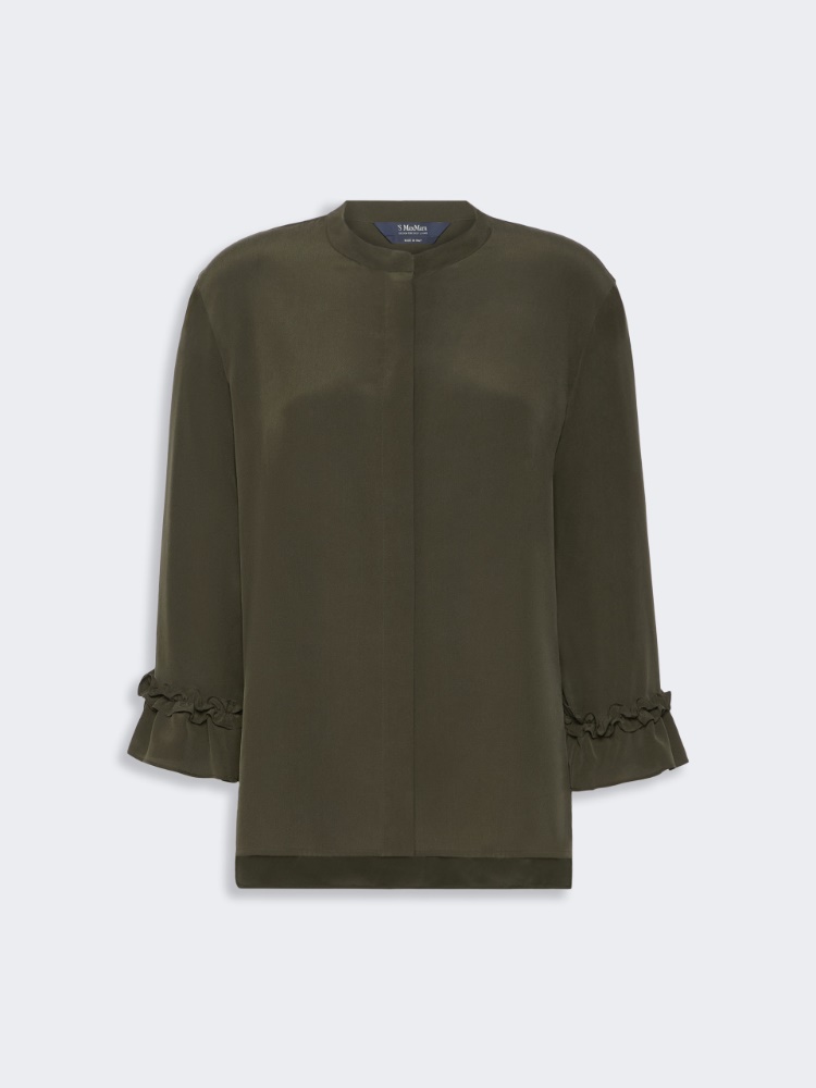 Silk crêpe de Chine shirt - KAKI