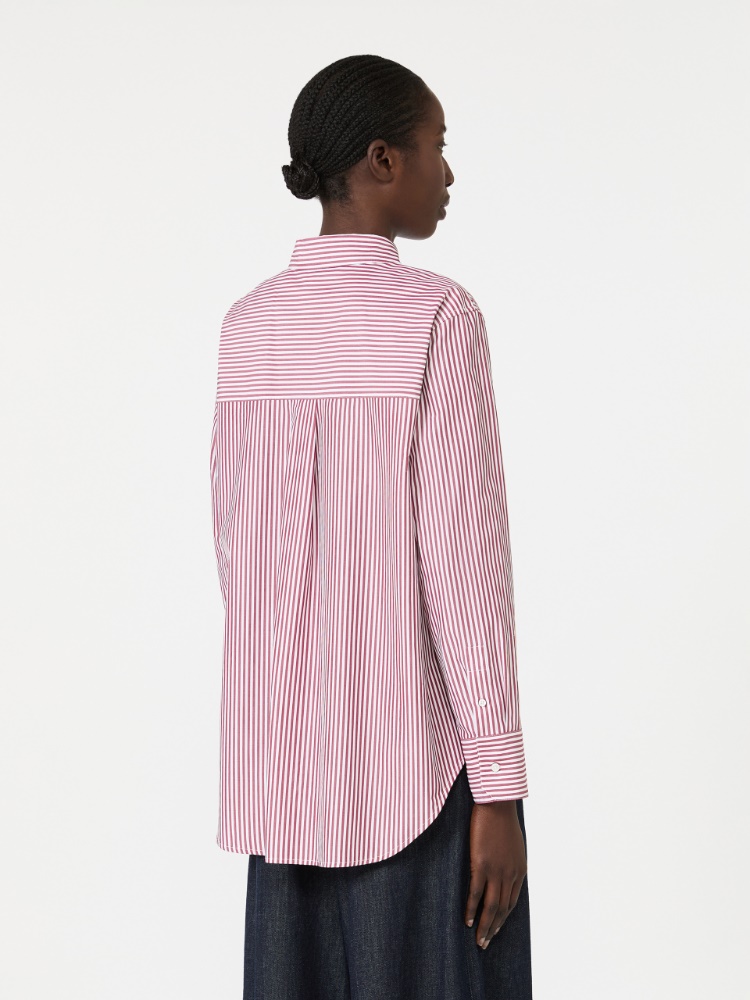 Classic cotton shirt - BORDEAUX - 3