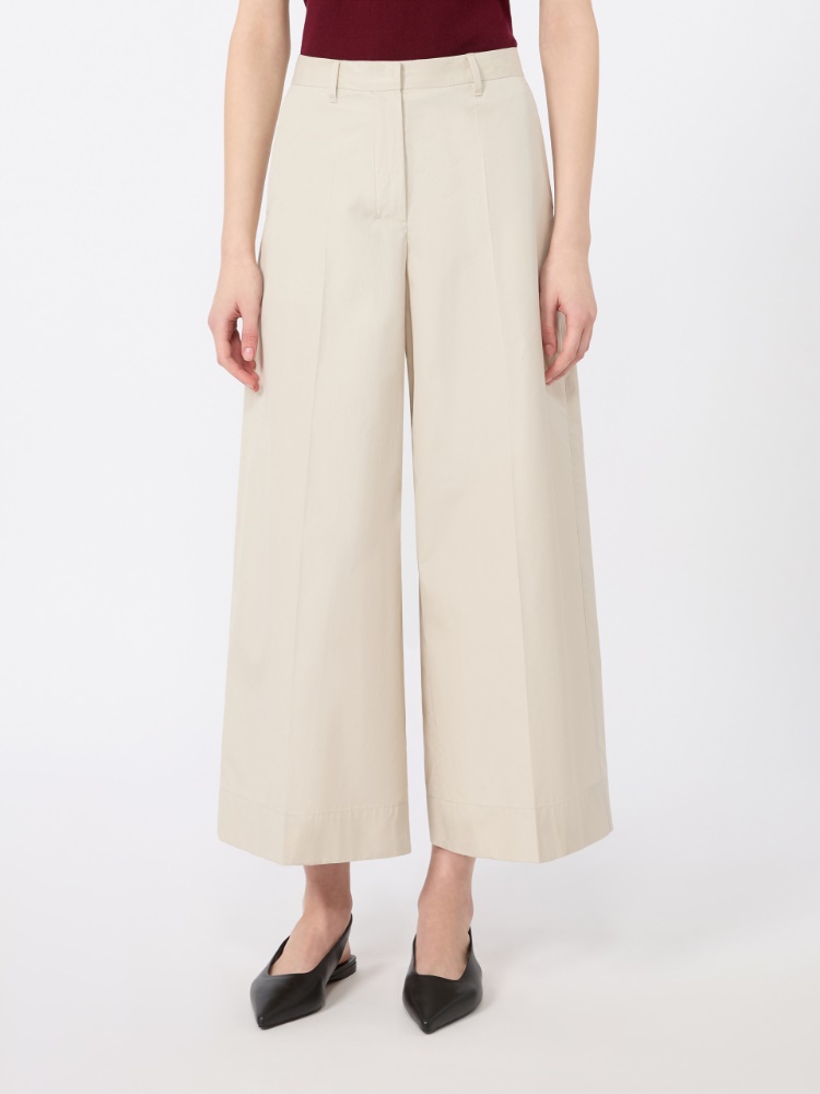 Cotton poplin trousers - BEIGE - 2