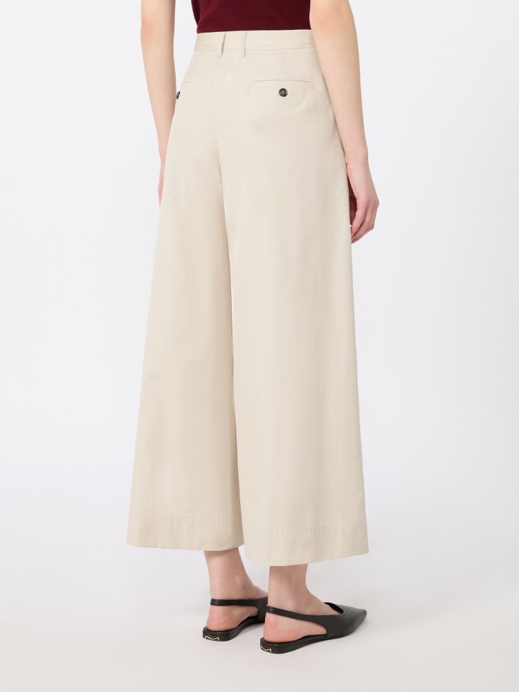 Cotton poplin trousers - BEIGE - 3