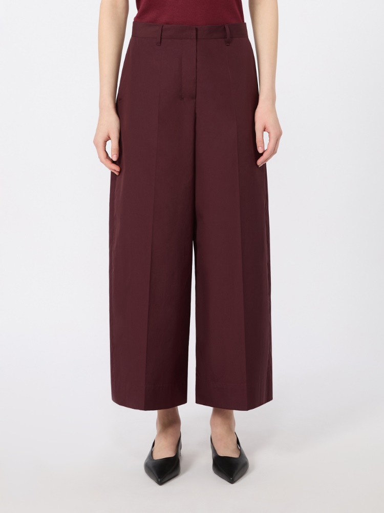 Cotton poplin trousers - DARK RED - 2