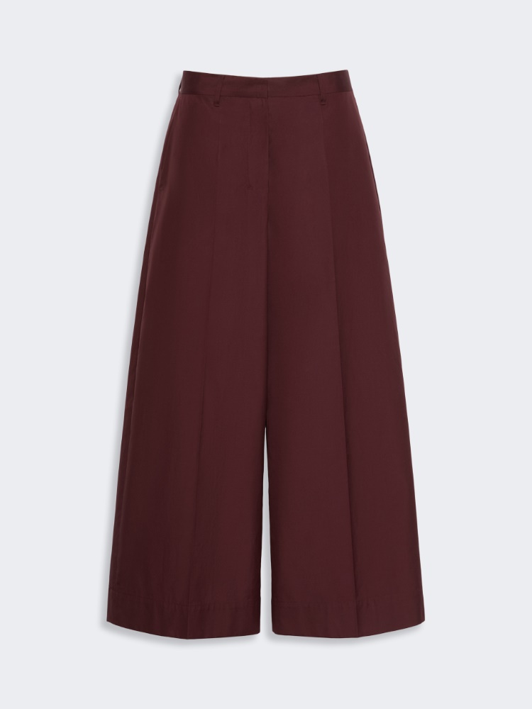 Cotton poplin trousers - DARK RED - 4
