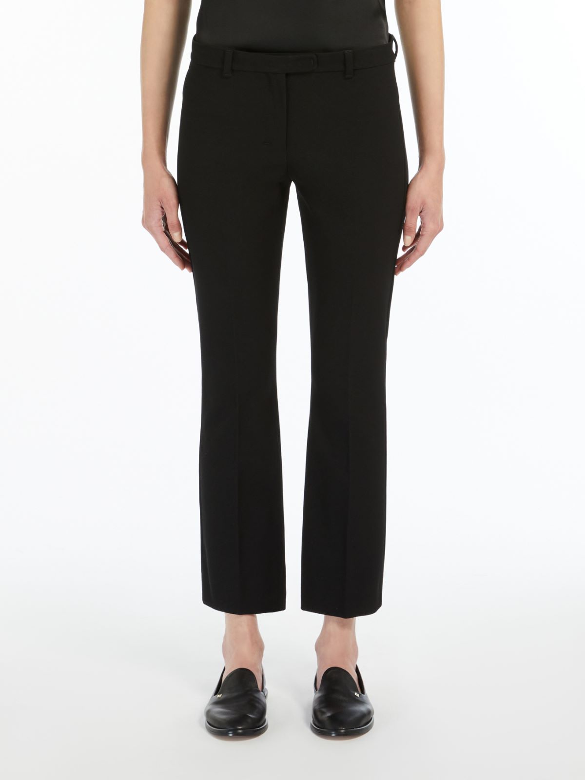 Stretch cotton-blend trousers - BLACK - 2