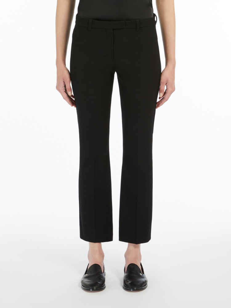 Stretch cotton-blend trousers - BLACK - 2