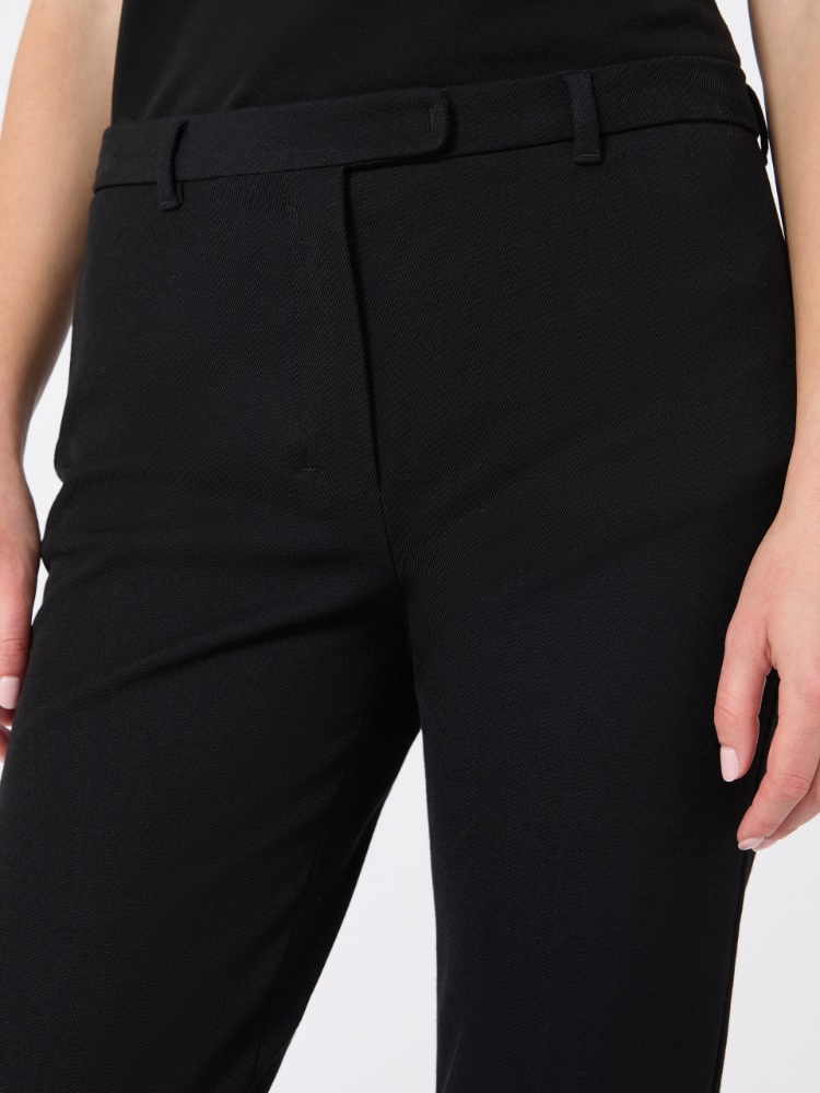 Stretch cotton-blend trousers - BLACK
