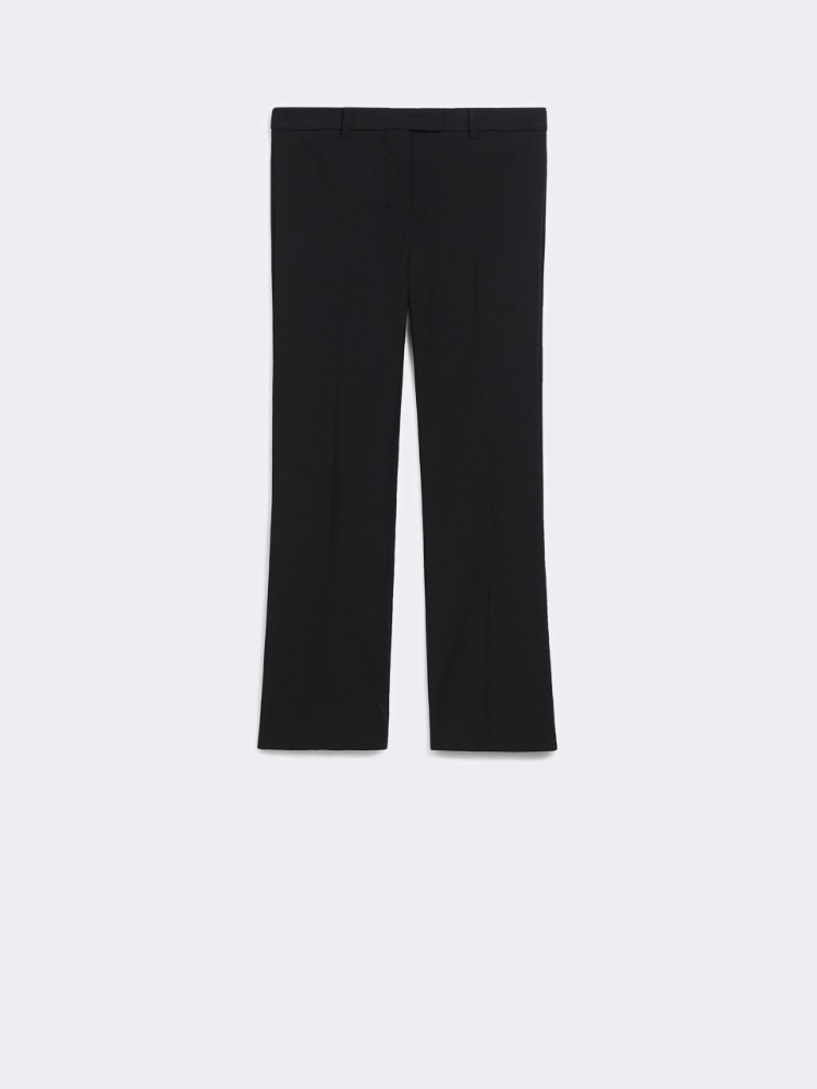 Stretch cotton-blend trousers - BLACK