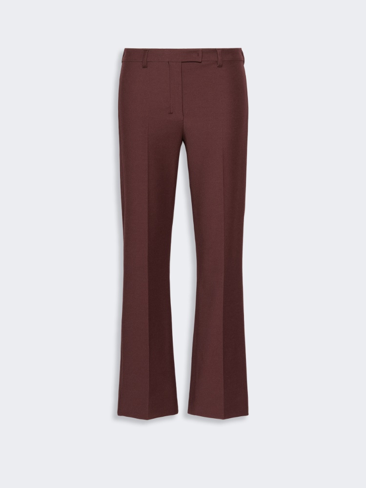 Stretch cotton-blend trousers - BORDEAUX