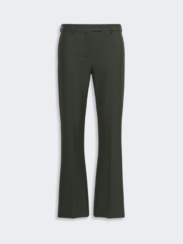 Stretch cotton-blend trousers - GREEN