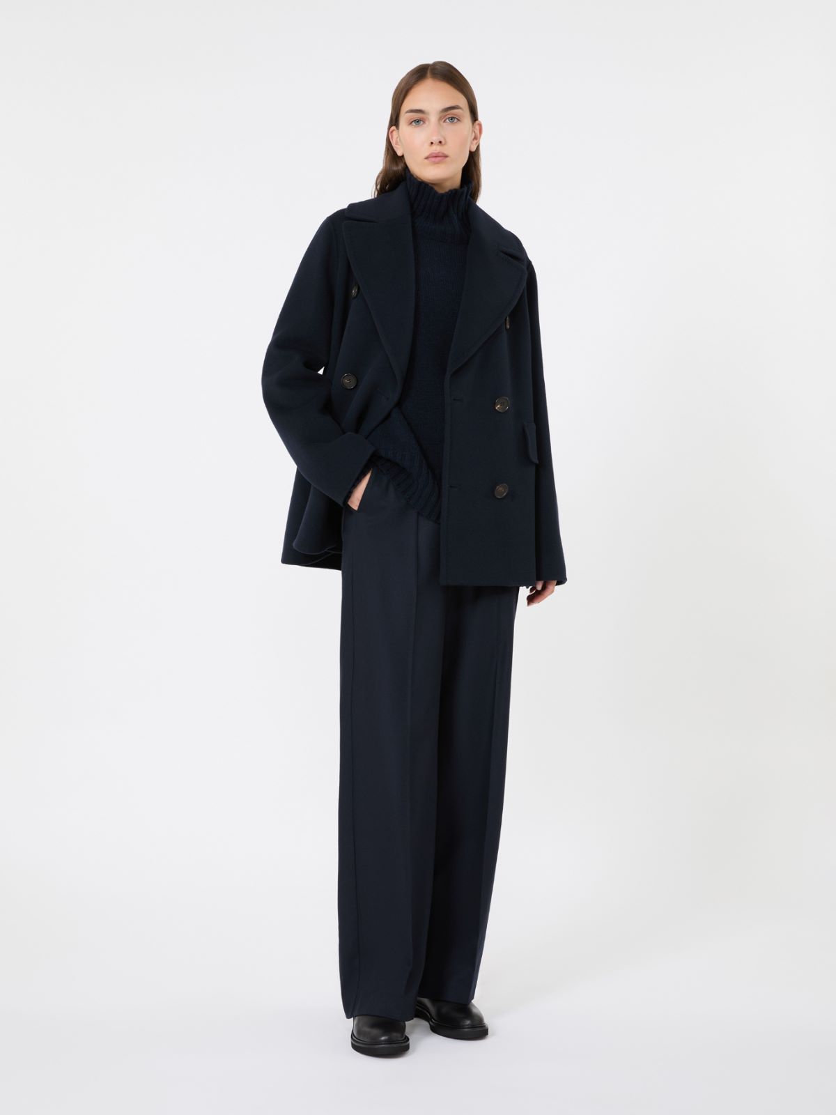 Regular-fit wool trousers - MIDNIGHTBLUE - Max Mara