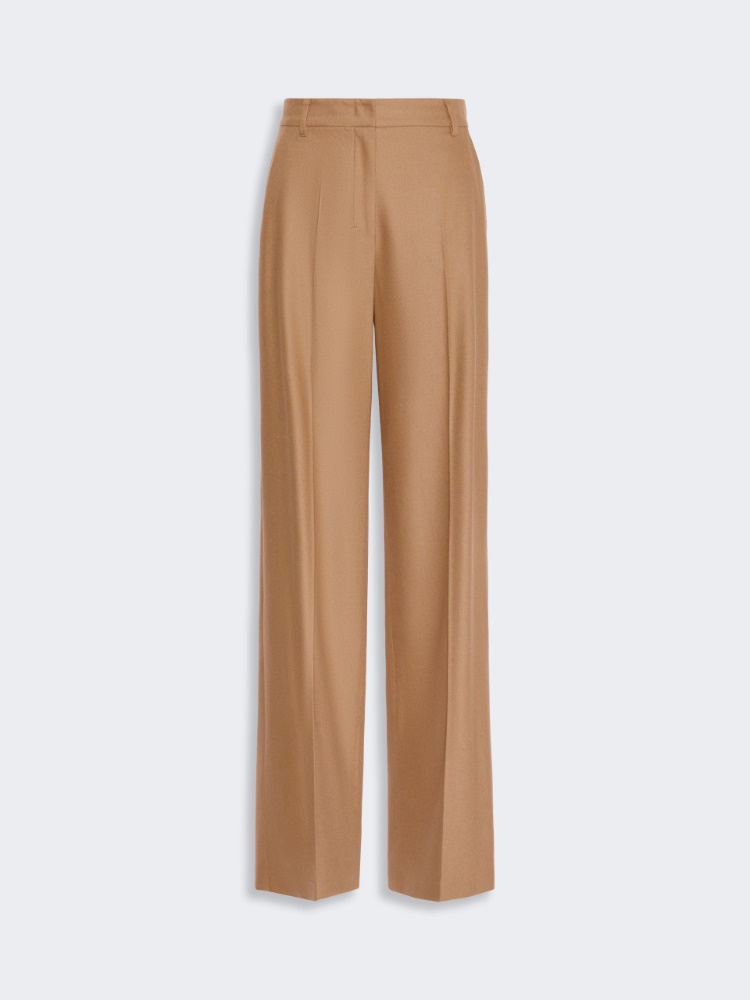 Regular-fit wool trousers - CAMEL