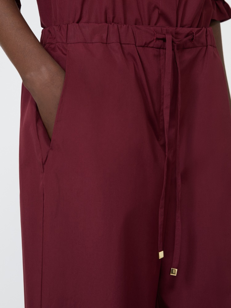 Cotton poplin jogging trousers - RUBY - 4