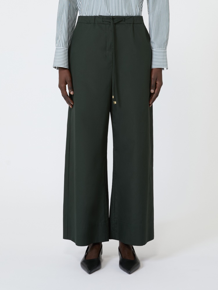 Cotton poplin jogging trousers - GREEN - 2