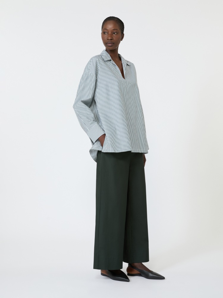 Cotton poplin jogging trousers + GREEN - Max Mara