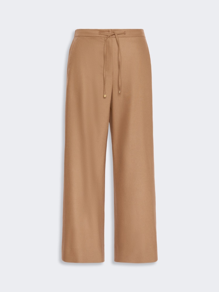 Stretch wool joggers - CAMEL